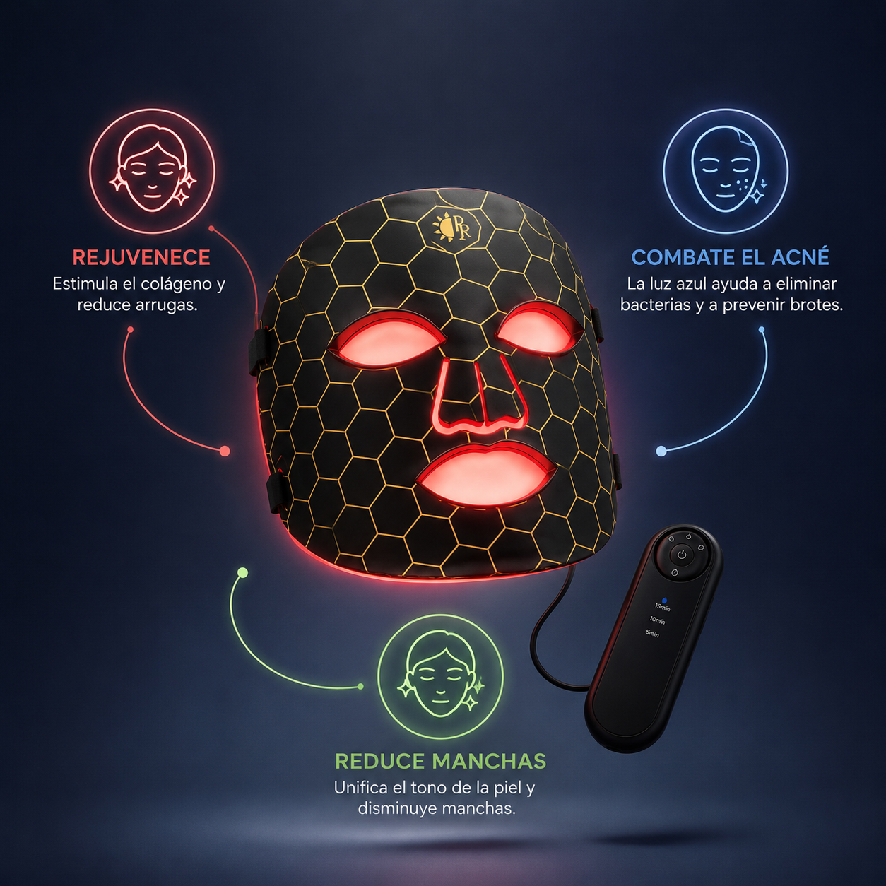 Macarilla facial LED: Rejuvenece tu piel con luz LED, Rejuvenece tu piel, acné y manchas