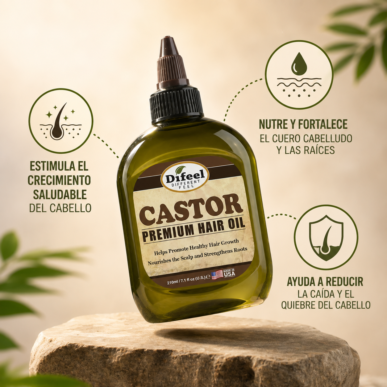 Aceite De Castor Secreto Asiatico: Fortalece y estimula el crecimiento capilar