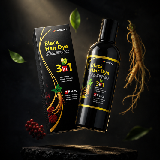 Black Hair Dye Shampoo: Cubre canas rápida y naturalmente