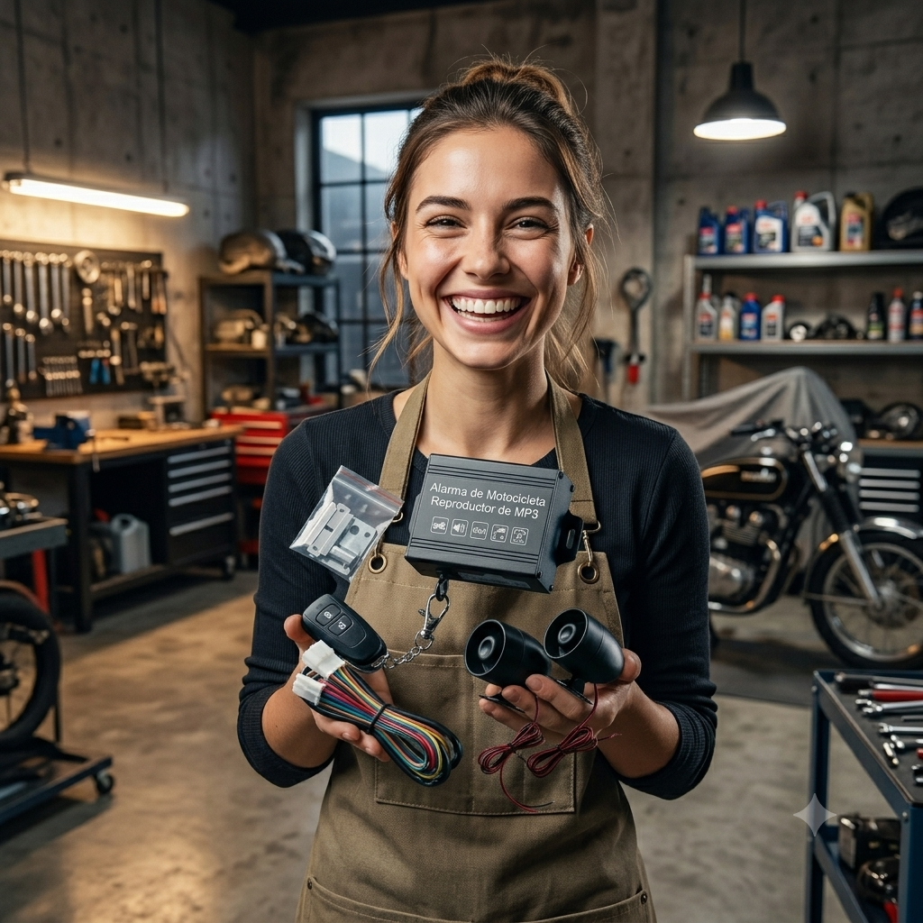 alarma antirrobo para moto y musica bluetooth: Alarma inteligente con sonido de alta potencia