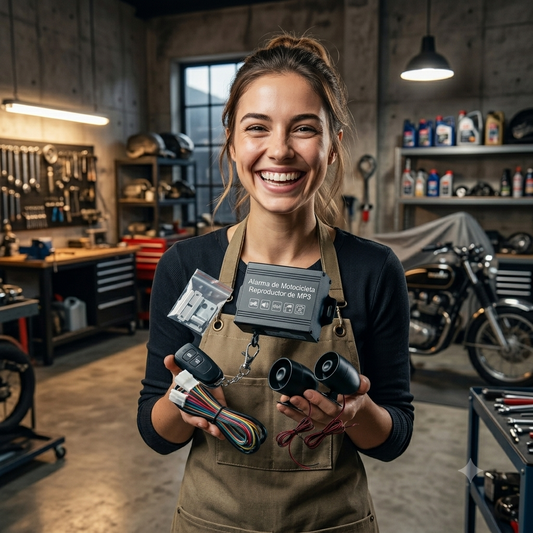 alarma antirrobo para moto y musica bluetooth: Alarma inteligente con sonido de alta potencia
