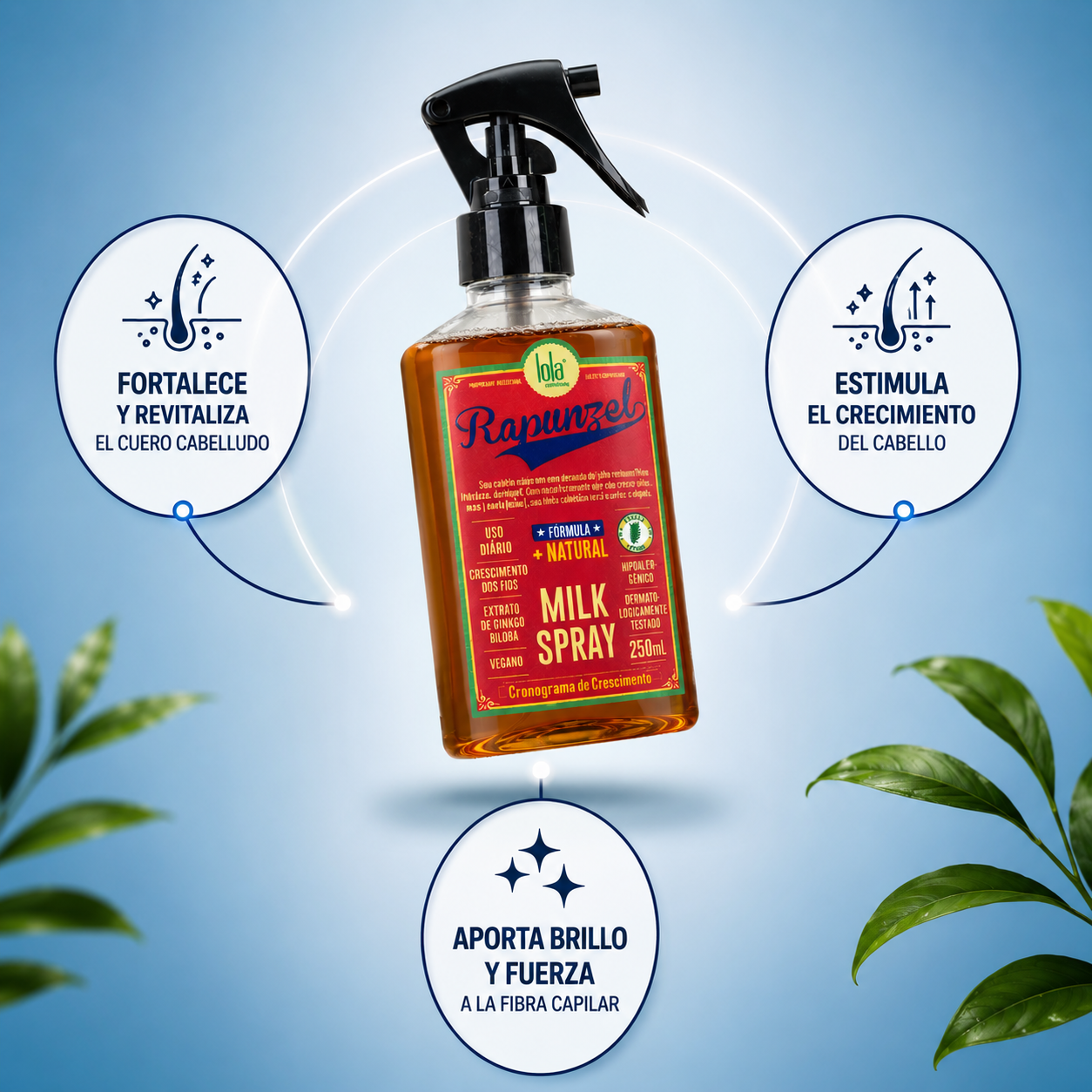 Milk Spray Tonico de Rapunzel: Fortalece y estimula el crecimiento capilar